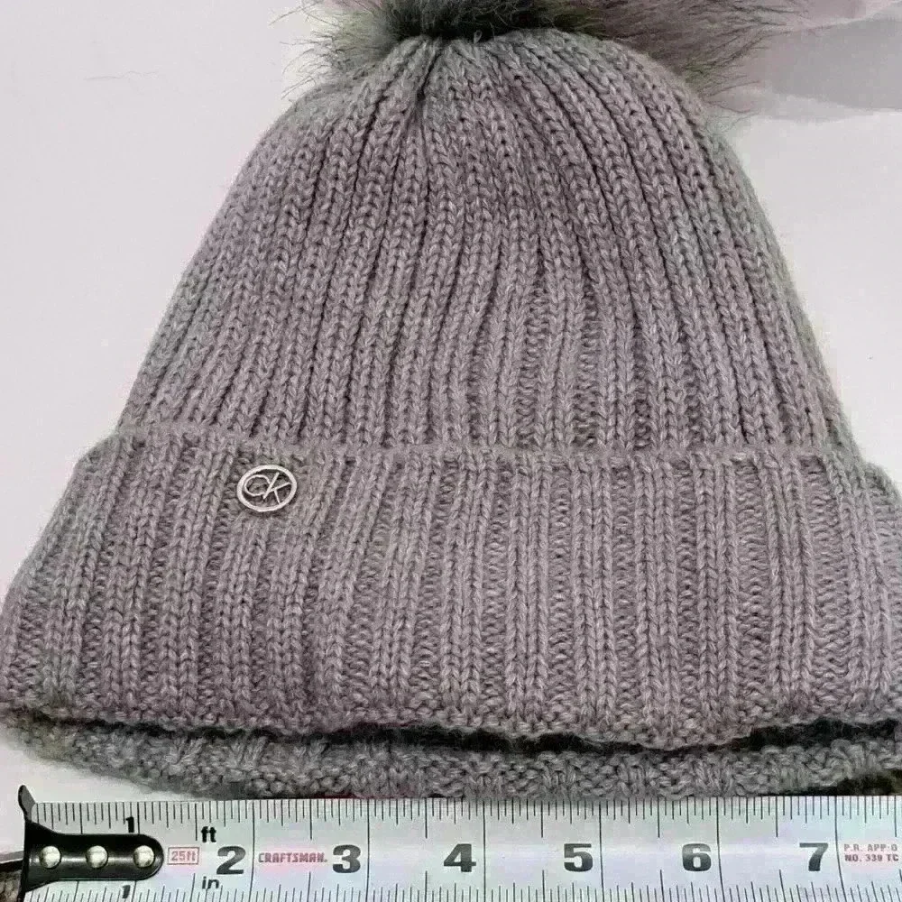 Calvin Klein Knit Beanie, Gray - Picture 5 of 5